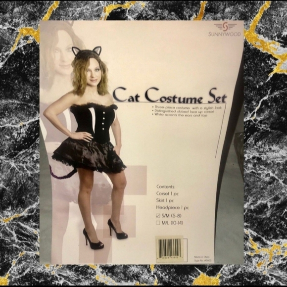 SUNNYWOOD BRAND "MOONLIGHT KITTEN!" WOMENS BLACK CAT COSTUME SIZE S/M NEW! - Picture 2 of 12